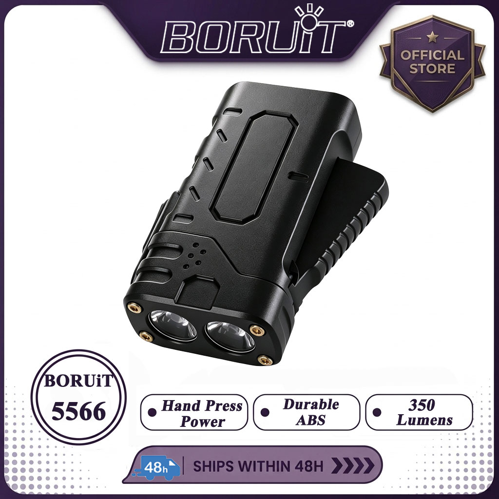Outdoor Lighting Black - BORUIiT 핸드 크랭크 EDC LED 손전등