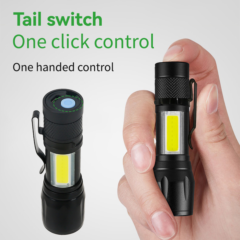 미니 LED 손전등 COB+XPE 휴대용 토치 USB  - Outdoor Lighting Black 리뷰 및 가격