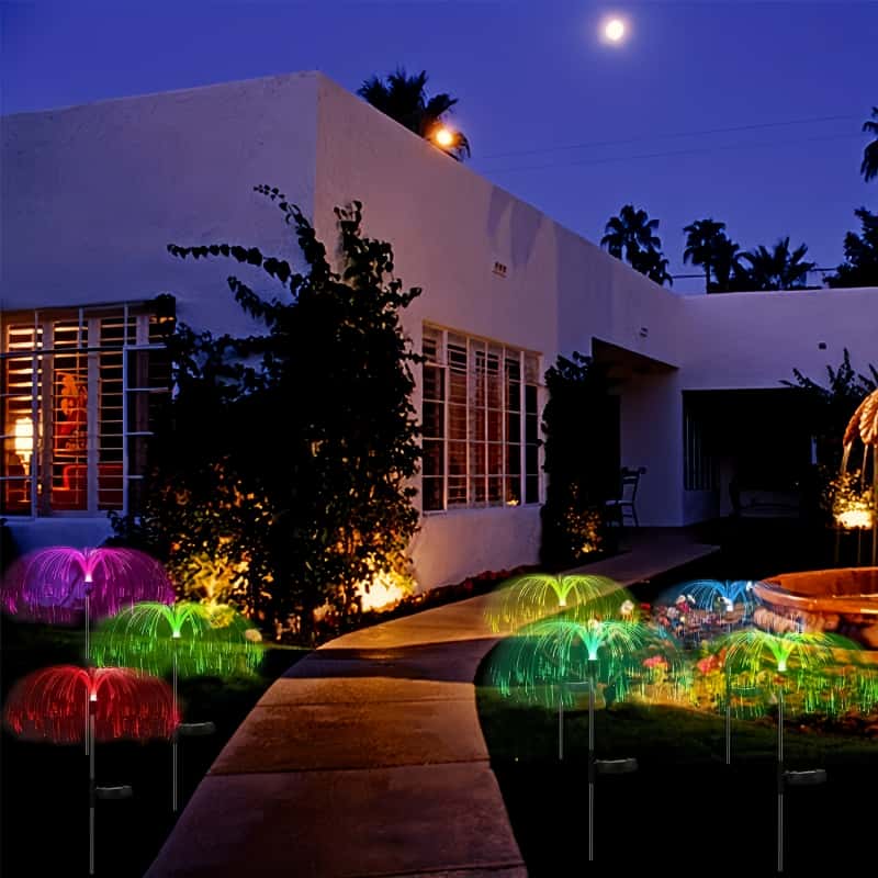 5개의 태양열 해파리 LED 조명, 7가지 색상 변경  - Outdoor Lighting Pathway 리뷰 및 가격