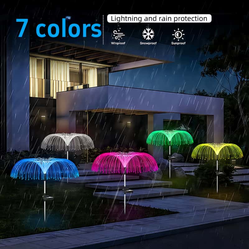 5개의 태양열 해파리 LED 조명, 7가지 색상 변경  - Outdoor Lighting Pathway 리뷰 및 가격