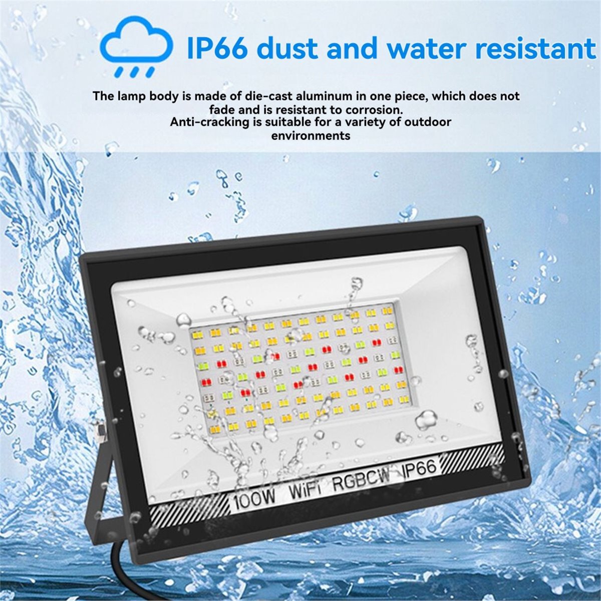 Nices 100W RGBCW LED 투광 조명 APP - Outdoor Lighting Uk 리뷰 및 가격