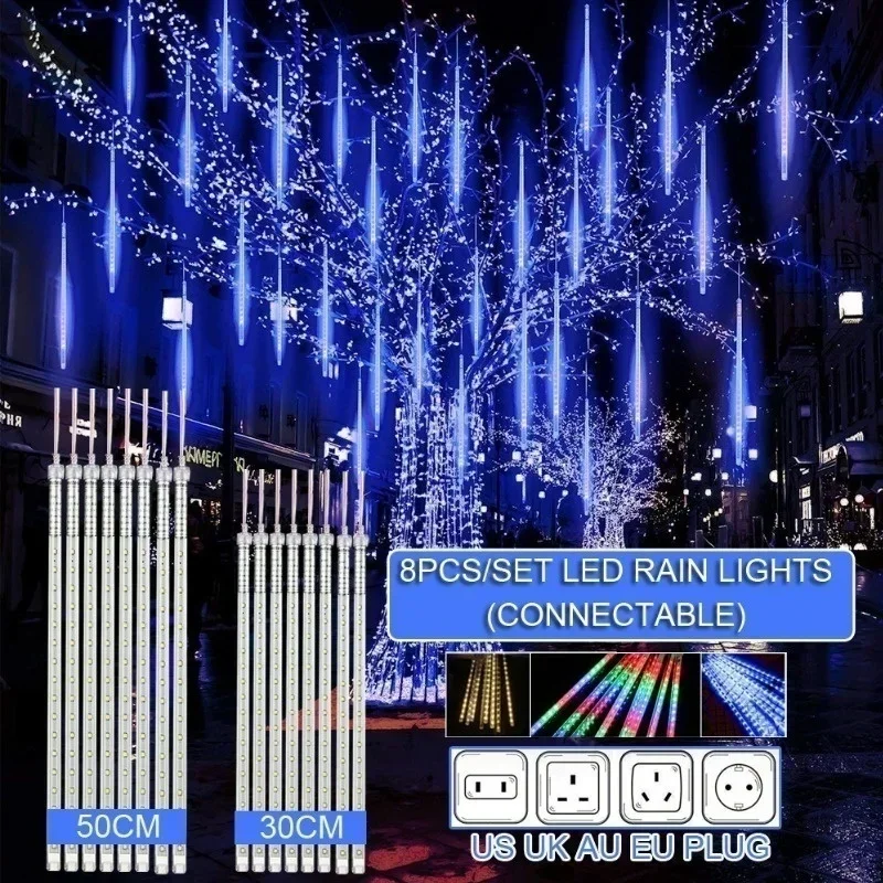 30cm /50cm 방수 유성우 비 8 튜브 LED 문 - Outdoor Lighting Uk 리뷰 및 가격