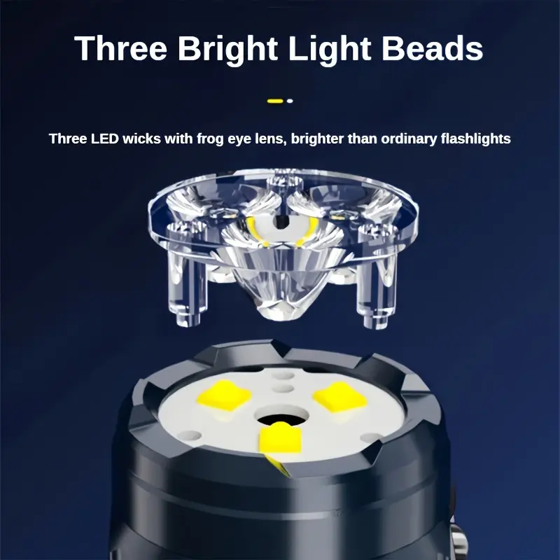펜 클립이 있는 미니 3LED 손전등, 야간 산책, 휴 - Outdoor Lighting Black 리뷰 및 가격