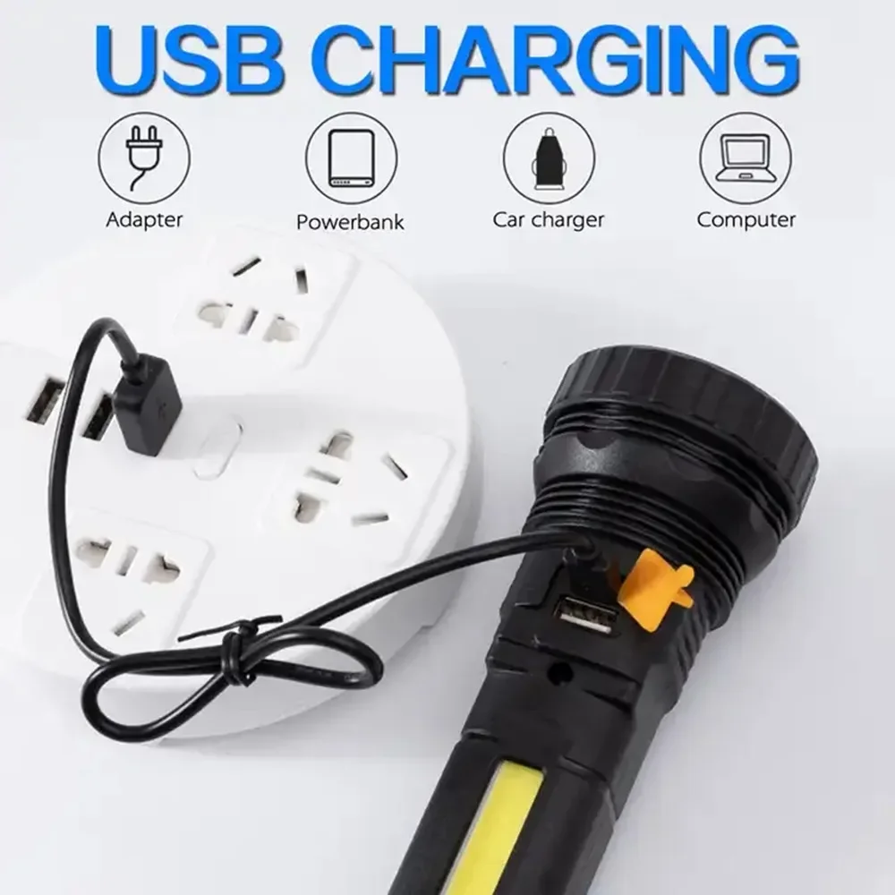1PC 다기능 태양열 LED 손전등 야외 장거리 토치  - Outdoor Lighting Black 리뷰 및 가격